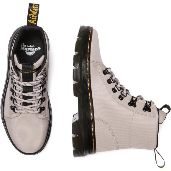 Women's Vintage Taupe Poly Twill Outdoor Combs W Lace Up Ankle boots - Picture 2 of 4